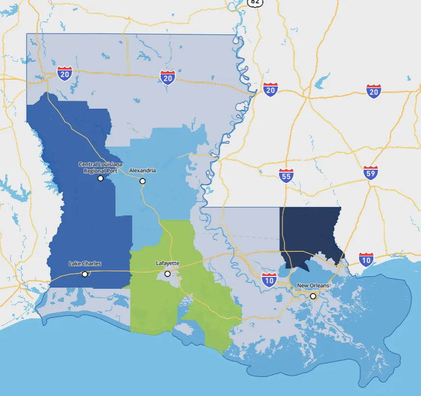 Cleco's service map
