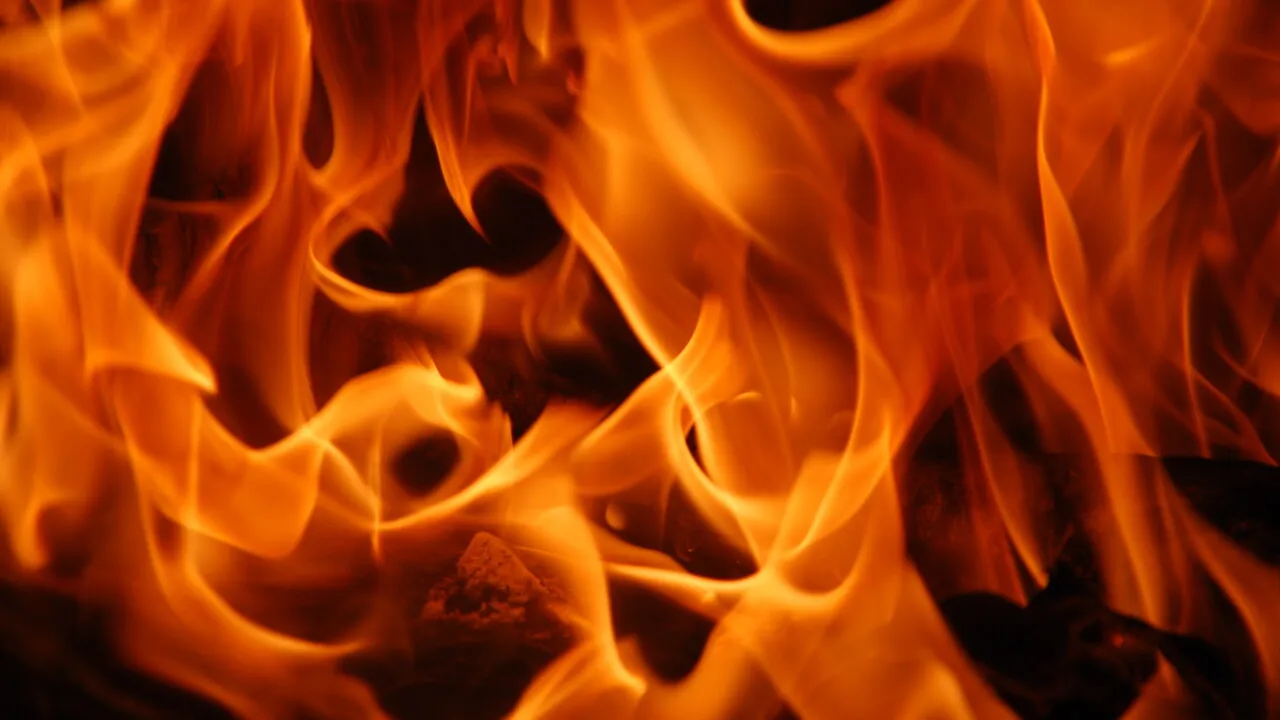 Orange flames burning